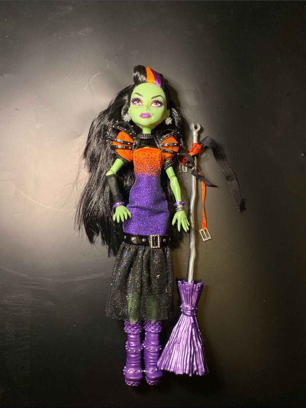 Monster High Casta Fierce Doll and Broom Mic Stand